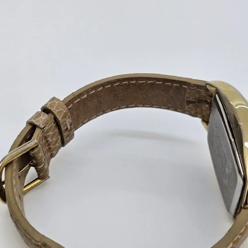 Gossip Watch Women 31MM White Dial Brown Leather Band‎ Straps New Battery